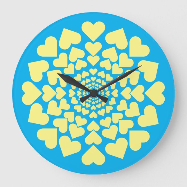 Herz ♥ Heart Sun Große Wanduhr (Vorderseite)