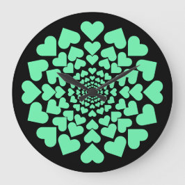 Herz ♥ Heart Sun neon Große Wanduhr