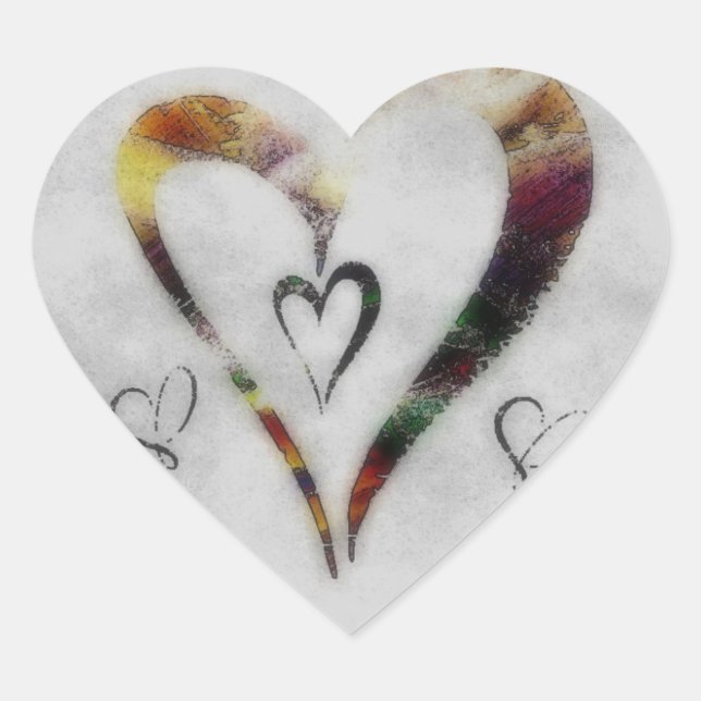 Herz Herz-Aufkleber (Vorderseite)