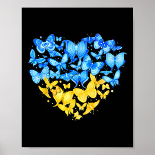 Herz Herz Ukraine Schmetterling Ukraine Sonnenblum Poster