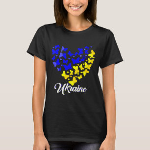 Herz Herz Ukraine T-Shirt Schmetterling Ich stehe