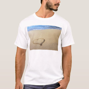 Herz Herzen Strand Sand Tropisches Paradies Schick T-Shirt