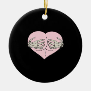 Herz-Hintern Umarmung Skeleton Hands Classic Keramik Ornament