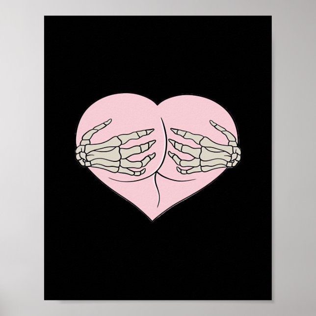 Herz-Hintern Umarmung Skeleton Hands Classic Poster (Vorne)