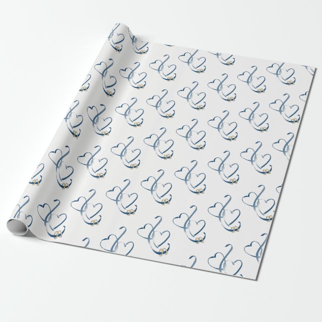 "Herz & Hochzeit" Geschenkpapier (Ungerollt)