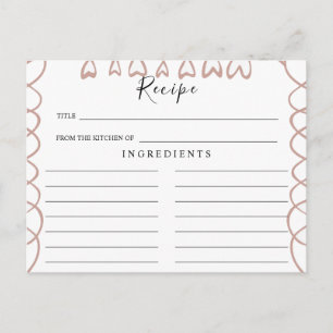 Herz-Hochzeit-Rezept-Karte Postkarte
