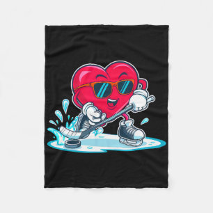 Herz Hockey-Shirt Valentinstag Jungen Männer Kinde Fleecedecke