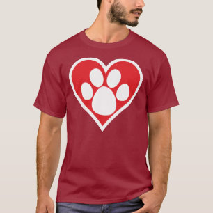 Herz-Hundetatze (dunkel) T-Shirt