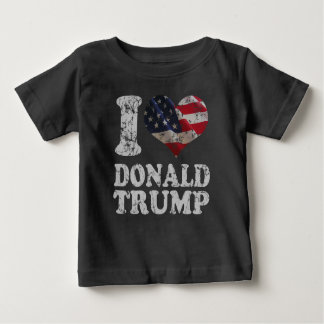 Herz I amerikanische Flagge Donald Trump Baby T-shirt