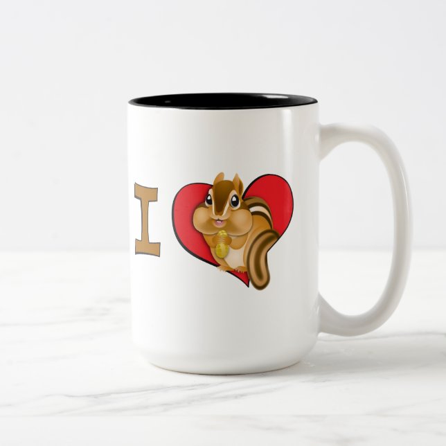 Herz I Chipmunks Zweifarbige Tasse (Rechts)