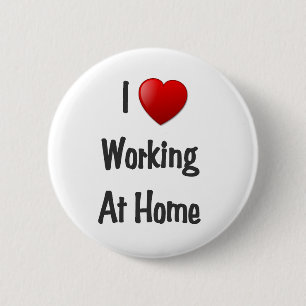 Herz I, das zu Hause arbeitet Button