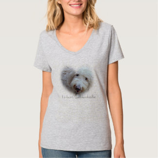 Herz I Goldendoodles Damen Vhals T-Shirt