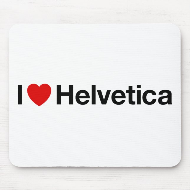 Herz I Helvetica Mousepad (Vorne)