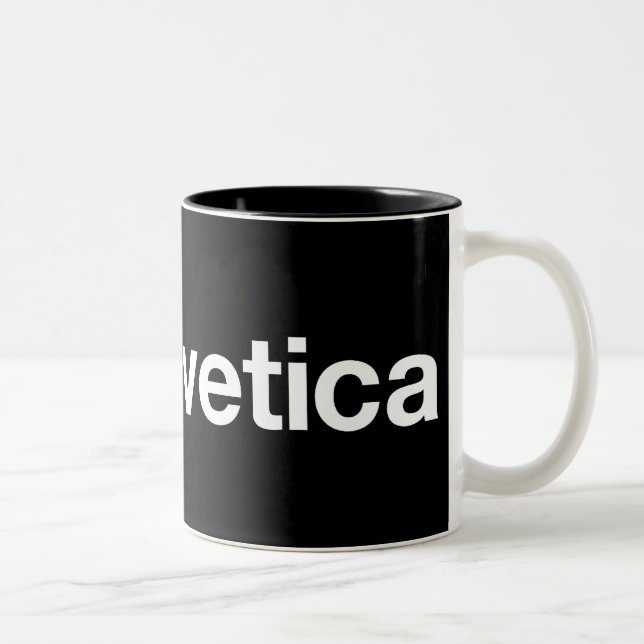 Herz I Helvetica Zweifarbige Tasse (Rechts)