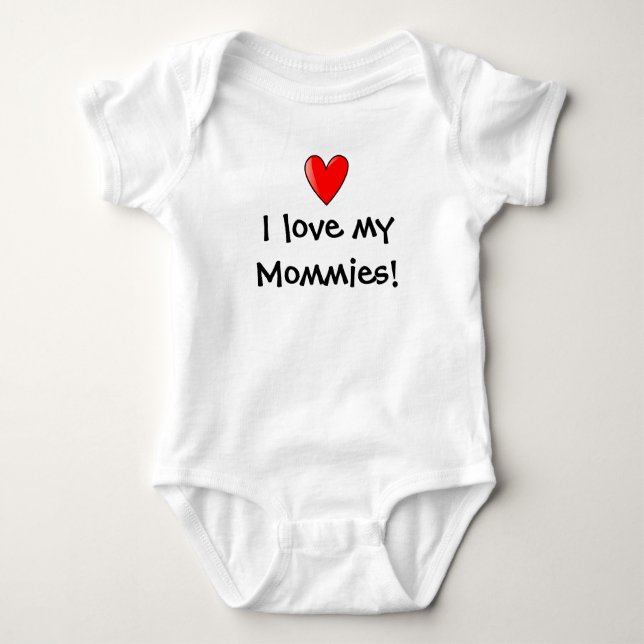 Herz, i-Liebe meine Mamas! Baby Strampler (Vorderseite)