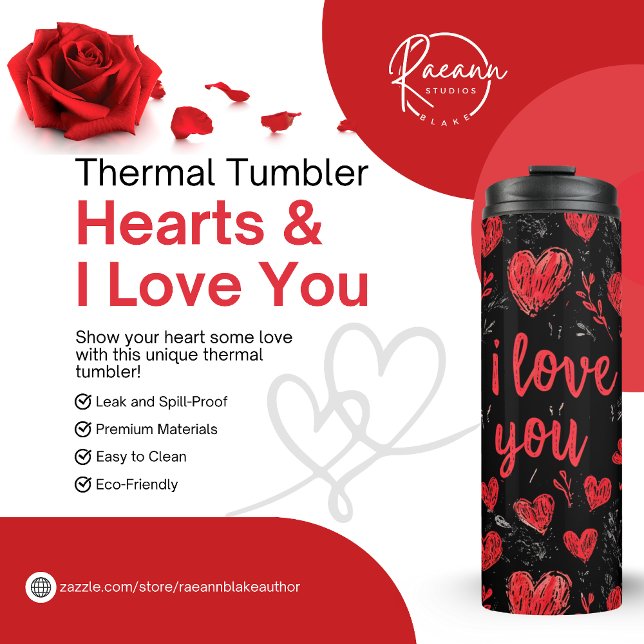 Herz & I Liebe Sie Thermal Tumbler Thermosbecher (Von Creator hochgeladen)