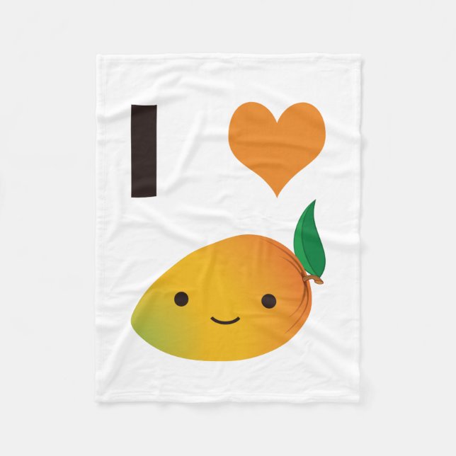 Herz I Mango Fleecedecke (Vorderseite)