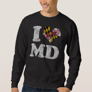 Herz I Maryland-Flagge MD Sweatshirt