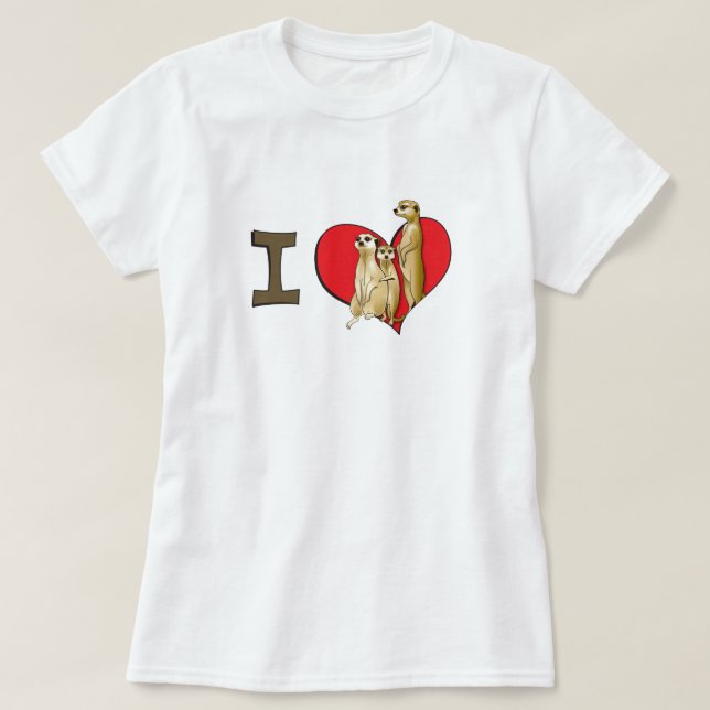 Herz I meerkats T-Shirt (Design vorne)