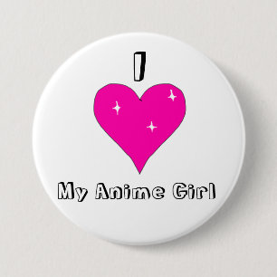 Herz I mein Anime-Mädchen Button