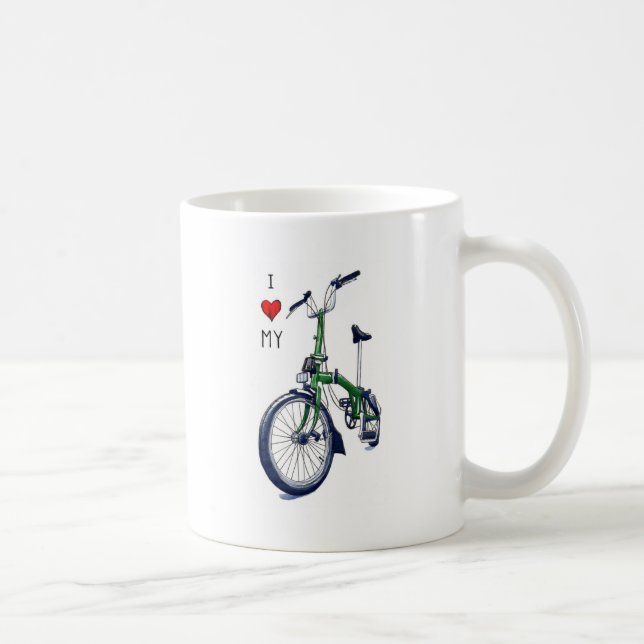 Herz I mein Brompton (Grün) Tasse (Rechts)