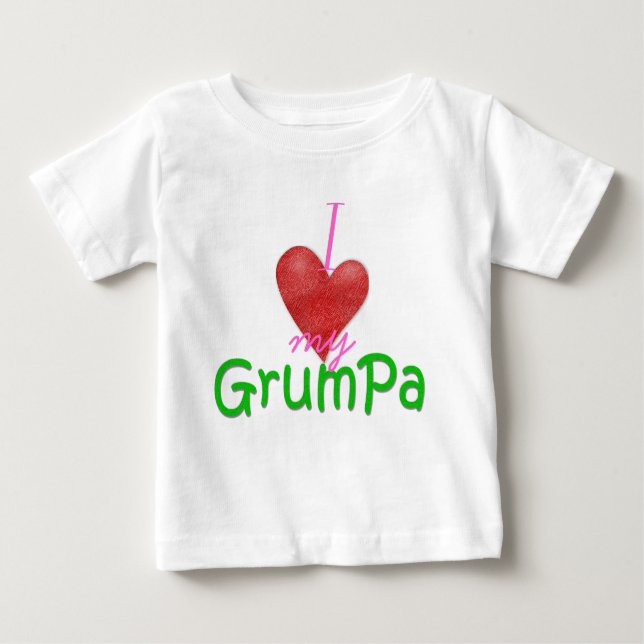 Herz I mein Grumpa Baby T-shirt (Vorderseite)