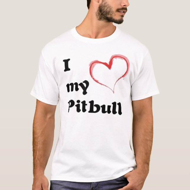 Herz I mein pitbull T-Shirt (Vorderseite)