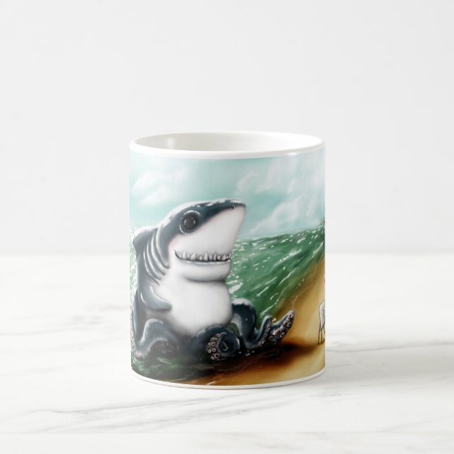 Herz I Sie Sharktopus Kaffeetasse (Mittel)