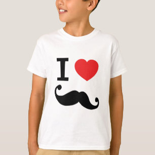 Herz I twirly Schnurrbart T-Shirt