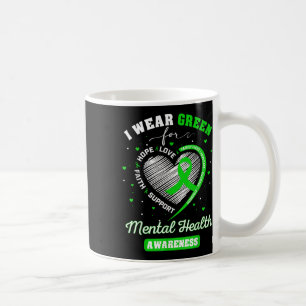 Herz Ich trage Grün für Mental Health Awareness Mo Kaffeetasse