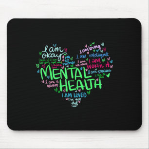 Herz Ich trage Grün für Mental Health Awareness Mo Mousepad
