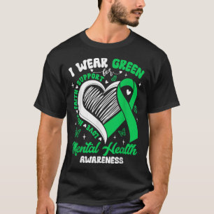 Herz Ich trage Grün für Mental Health Awareness Mo T-Shirt