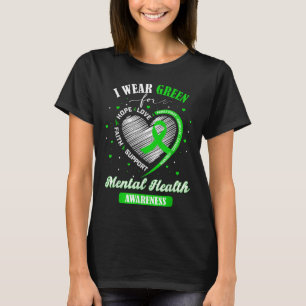 Herz Ich trage Grün für Mental Health Awareness Mo T-Shirt