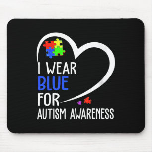 Herz ich tragen Blau für Autismus Sensibilität Mam Mousepad
