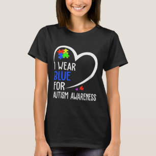 Herz ich tragen Blau für Autismus Sensibilität Mam T-Shirt