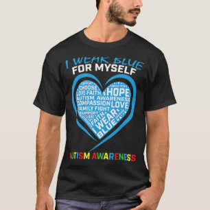 Herz ich tragen Blau für mich selbst Autismus Bewu T-Shirt