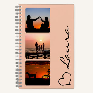 Herz Ihr Name Foto Schriftzug Benutzerdefiniertes Notizbuch