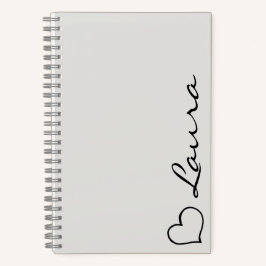 Herz Ihr Name Schriftzug Benutzerdefiniertes Gesch Notizbuch