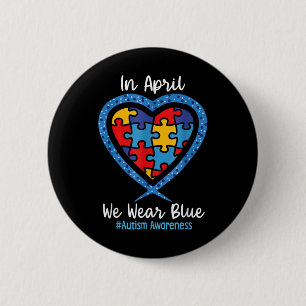 Herz im April tragen wir blaue Liebe Hoffnung Glau Button