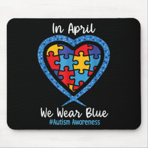Herz im April tragen wir blaue Liebe Hoffnung Glau Mousepad
