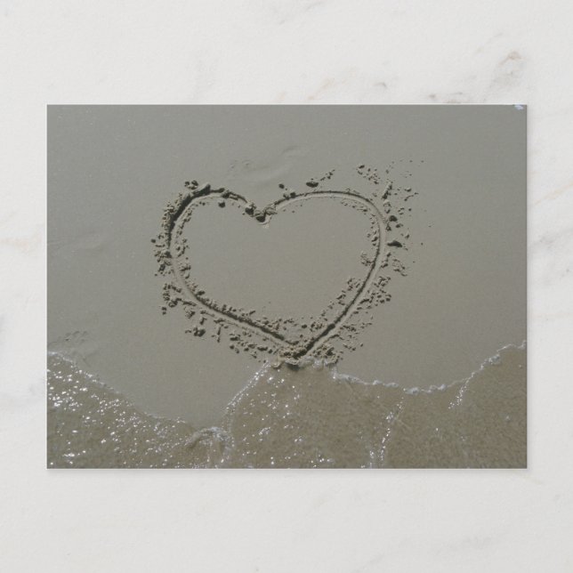 Herz im Sand Postkarte (Vorderseite)