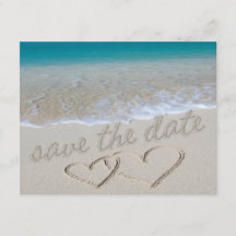 Herz im Sand "Save the Date"
