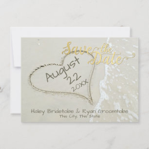 Herz im Sandstrand-Hochzeit Save The Date