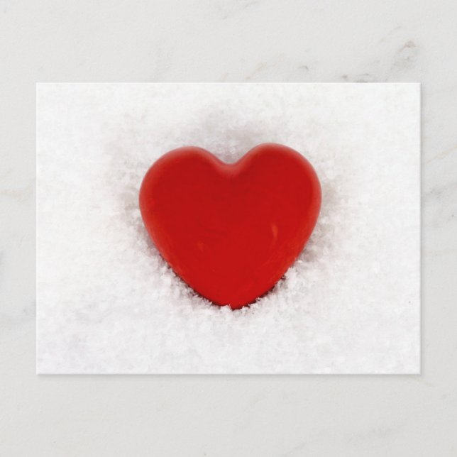 Herz im Schnee Postkarte (Vorderseite)