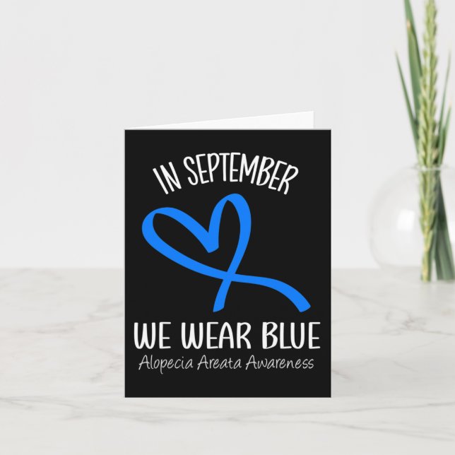 Herz im September tragen wir blaue Alopezie Areata Karte (Vorderseite)