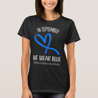 Herz im September tragen wir blaue Alopezie Areata T-Shirt