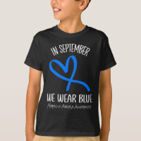 Herz im September tragen wir blaue Alopezie Areata