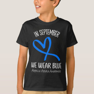 Herz im September tragen wir blaue Alopezie Areata T-Shirt