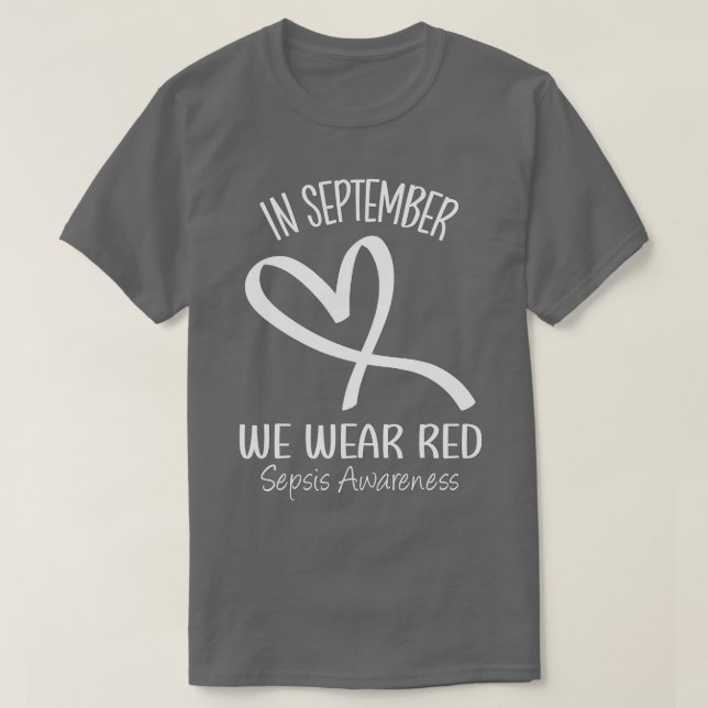 Herz im September Wir tragen Red Sepsis Awareness  T-Shirt (Design vorne)