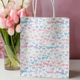 Herz in Baby pink & blau Happy Mother Day Mittlere Geschenktüte